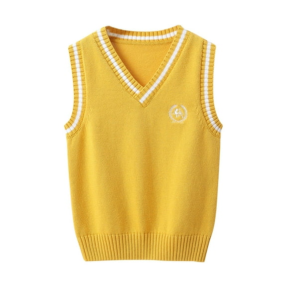 Coerni Boys Girls School Uniform Sweater Vest V Neck Soft Comfy Pullover Trendy Knitted Waistcoat Vest Preppy Uniform Sweater