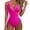 Hot Pink, variant on Women One Piece Swimsuit Slimming Tummy Control Deep V Neck Bathing Suit Red L