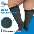 thumbnail image 3 of Open Toe Extra Large Sheer Women Compression Stockings 15-20mmHg Black 5X-Large, 3 of 9