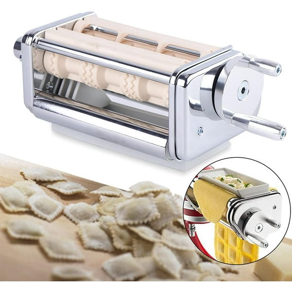 Ravioli Maker Stainless Steel Pasta Attachment and Ravioli Attachment for Pasta Lasagna Spaghetti Tagliatelle Ravioli Maker