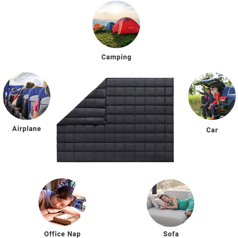 KingCamp Packable Camping Blanket Lightweight Travel Down Blanket Outdoor  Waterproof Blanket for Airplane, Hiking, Backpacking, Stadium Black 69 x  54 - Walmart.com