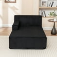 thumbnail image 3 of High-Density Foam Upholstered Sleeper Chair with Reversible Armrests - No Assembly Required Oversized Chaise Bed for Living Room, Movie Nook & Bedroom (Single Size), 3 of 9