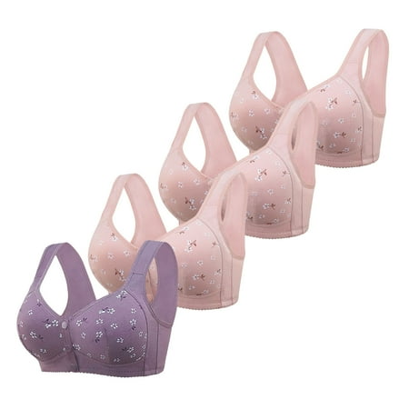 Black of Friday Deals!Clearance Staron 4PC Women s Bras Front Closure No Underwire Bra Stretch Wireless Bra Comfortable No Underwire Bras Comfort Bra