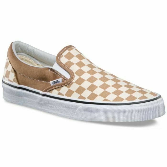 yellow checkered vans slides