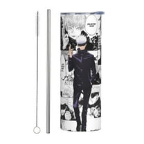 Insulated Tumbler with Lids and Straws, Jujutsu Kaisen Gojo Satoru Stainless Steel Mug Coffee Cup Thermal Travel 20oz