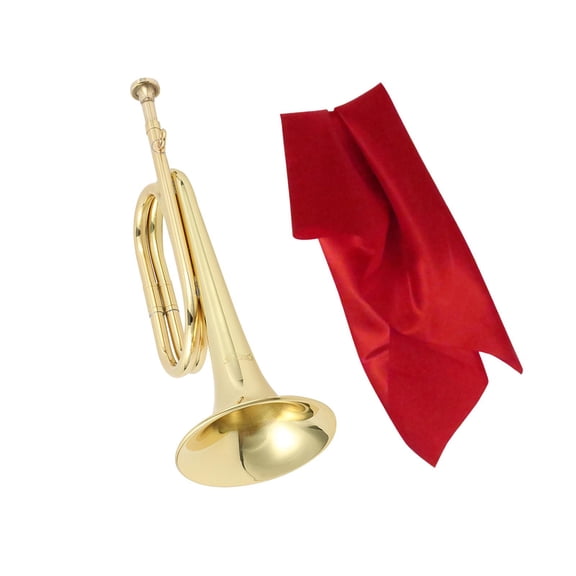 Solid Copper and Brass Bugle, Blowing Bugle, Signal Musical Instrument, Classic Style Trumpet Scouting Trumpet Bugle for Adults A
