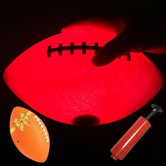 Dvkptbk Sheen in The Dark Football Light Up LED Ball - for Evening Play Camping and Beach Interesting Ball Number 6 American Football Balls