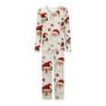 thumbnail image 3 of Lorytime Womens Christmas Pajamas Set Santa Claus Long Sleeved V-Neck Tops Elastic Waist Pants Casual Sleepwear, 3 of 4