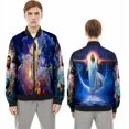 thumbnail image 4 of Nuevas chaquetas de bombardero con cremallera y estampado 3D de Jesús para hombre y mujer, abrigos para hombre, chaquetas con cremallera, abrigos de manga larga, tops, 4 of 5