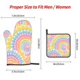 thumbnail image 3 of Kitchen Gloves Heat Insulation Pad Three Sets Of Heat Proof Waterproof Fabric Easy To Clean For Pot Cover Microwave Oven End Bowl Plate Gray Tie-Dye Background Rainbow Colors_2, 3 of 8