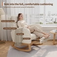 thumbnail image 5 of Rocking Chair, Modern Glider Chair, Recliner Armchair with Wood Legs and Side Pocket, Nursery Rocking Accent Chair with High Back for Living Room Bedroom, 5 of 8