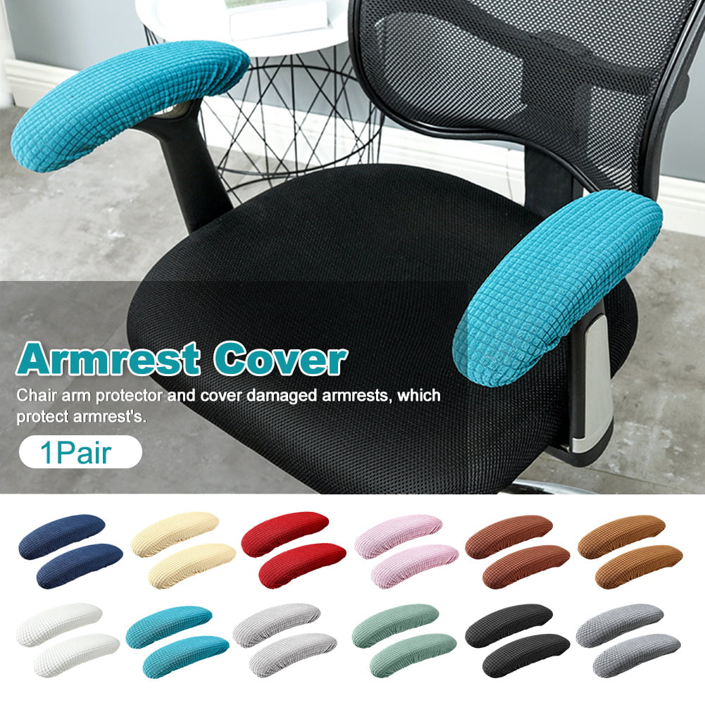 1 Pair Office Chair Armrest Covers Elastic Slipcovers Removable Protect Pads 