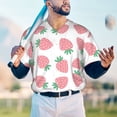 thumbnail image 5 of KLL Strawberry for Men's Baseball Shirts,Short Sleeve Casual Shirts Button Down Shirt for Men Beach Summer Wedding Shirt-Medium, 5 of 7