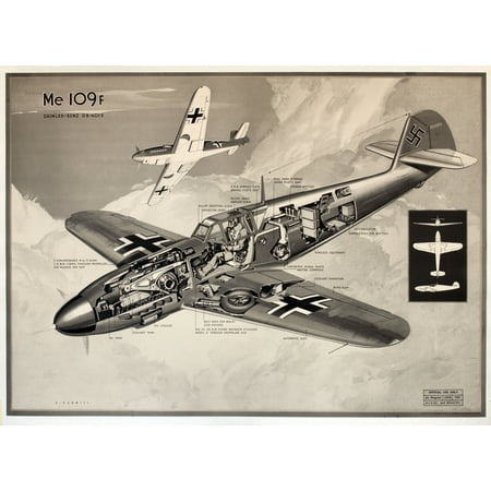 Ww2 Poster German Messerschmitt Me 109F Fighter Plane Poster Print By Mary Evans Picture LibraryOnslow Auctions