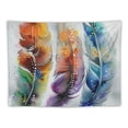 thumbnail image 5 of Orinice Feathers Watercolor Paint Artistic Tapestry Wall Hanging Unique Style for Home Wall Decor - Living Room Bedroom Dorm Decoration 50x40inch, 5 of 6