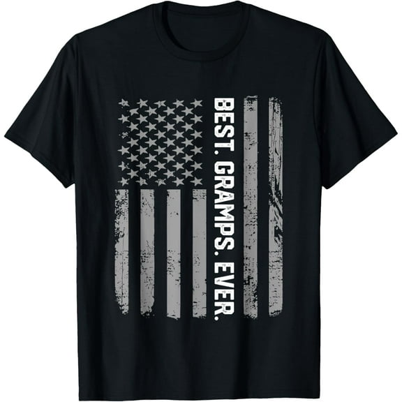 t-shirt Best Gramps Ever America Flag Gift For Men Father's Day T-Shirt mens,black,women,funny,journey,Crew Neck, Short Sleeve,printing