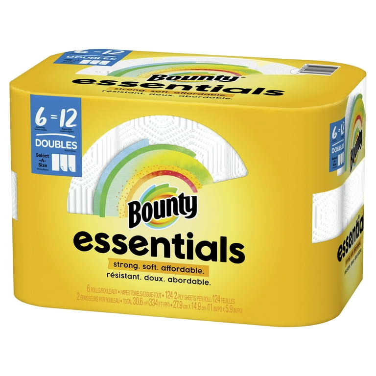 Bounty Essentials Printed Paper Towels 2 Single Plus Rolls 50 More Sheets Walmart
