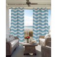 thumbnail image 4 of Blue White Blackout Curtains, Light Blocking Print Window Curtains, Modern Abstract Waves Water Ripple Striped Thermal Insulated Window Drapes for Living Room Kitchen Cafe 2 Panels, 84"W x 63"L, 4 of 9