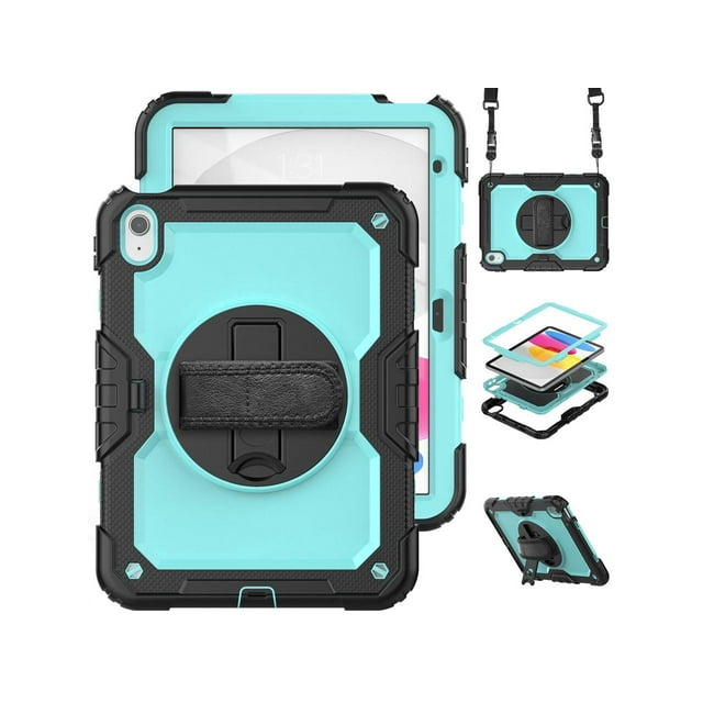 Case For iPad (A16) 11th Generation 11 Inch 2025, iPad 10th Generation 10.9 inch 2022 Shockproof Protective Cover with Screen Protector Pencil Holder Stand and /Shoulder Strap
