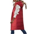 thumbnail image 2 of JURANMO Women Long Puffer Vest Down Quilted Lightweight,2024 Winter Women Soft Warm Pockets Sleeveless Vests Long Jacket Down Parkas Jackets Solid Color Trendy Adjustable Drawstring Coats with Hooded, 2 of 7