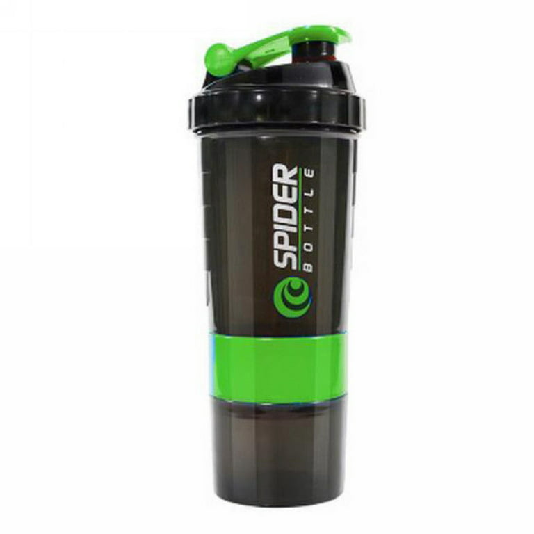 Protein Shaker Bottle 500ml with 3-Layer Twist and Lock Storage, 100%  BPA-Free Leak Proof Fitness Sports Nutrition Supplements Non-Slip Mix Shake  Bottle
