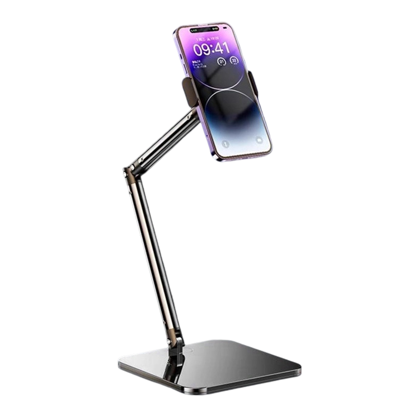 Metal Desk Holder Stand for Live Streaming Meetings Adjustable Desktop Tablet Holder Phone Stand