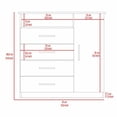 thumbnail image 7 of Nmkwnr 4 Drawer Dresser with 1 Door and Inner Shelves and Open Shelf, Wood Storage Cabinet for Living Room, Office, White, 7 of 7
