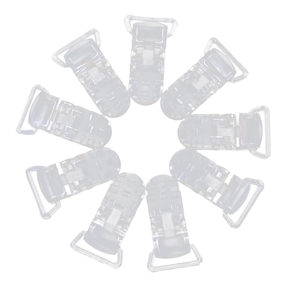 Clips de plástico transparentes para chupete (10 colores)