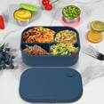 thumbnail image 5 of LINFANG Silicone Bento Lunch Box 500ml Portable Food Storage Container Leakproof Snack Container Travel Meal Box with 4 Compartment Microwave Safe for Home Work Travel, 5 of 9