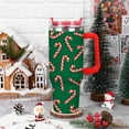 thumbnail image 4 of Christmas Tumbler with Handle 40oz Candy Cane Tumbler with Lid Straw Green Red Xmas Winter Stainless Steel Cup for Home Office Travel, 4 of 6