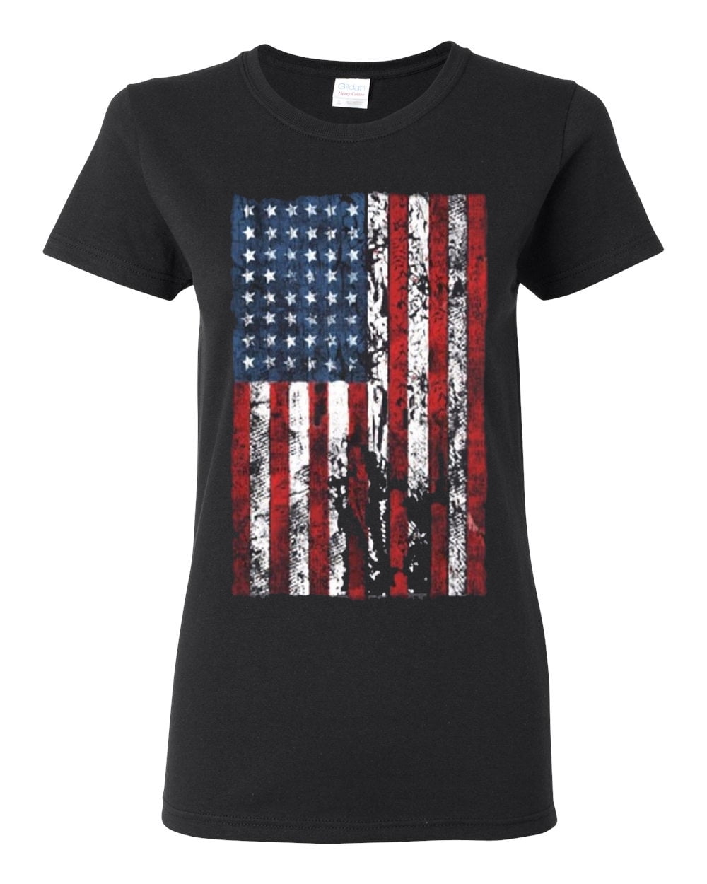Custom Apparel R Us - Distressed American Flag Clothing Womens Top ...
