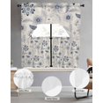 thumbnail image 2 of Blue Flower Vintage Swag Kitchen Curtains Sets for Windows 24 Inch Length, Abstract Ethnic Floral Pastoral Short Window Curtain Panels Swags Valances and Tiers 3 Piece Set for Cafe/Dining Room, 2 of 5