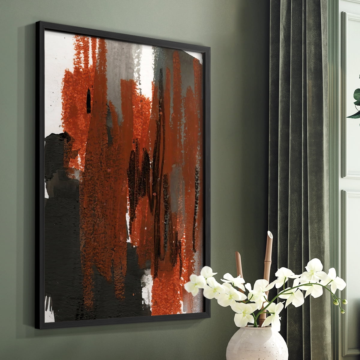 Loft Pastel VI Framed Print in Black Solid Wood Framed Print No Nail Hanging