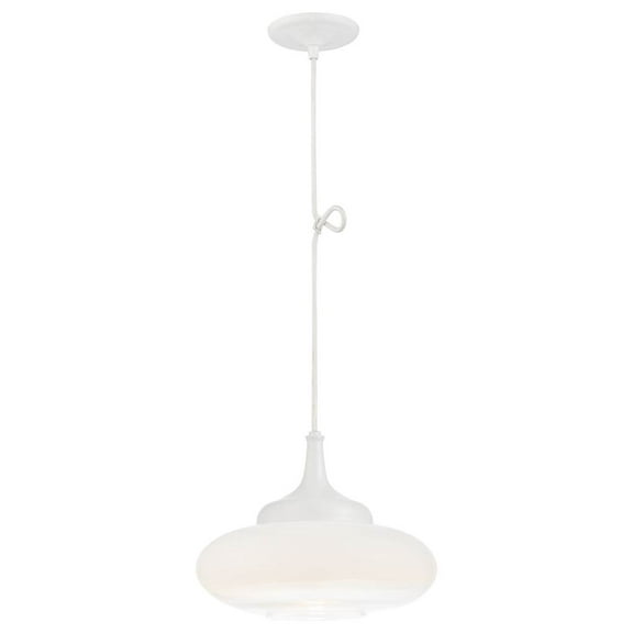 1-Light Pendant in White Finish