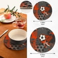 thumbnail image 5 of SKYSONIC 2 pcs Abstract Fire Football Pot Holders Trivets, Heat Resistant Trivets,Cartoon Vintage Soccer Cotton Thread Weave Mats for Hot Pads Pans Pot Bowl Teapot, 5 of 7