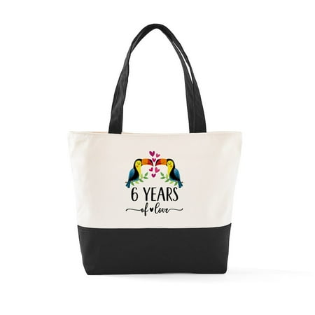 CafePress – 6Th Anniversary Couples – Two Tone 100% Cotton Zipper Tote Bag