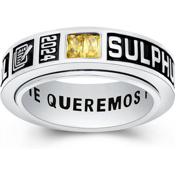 Custom Class Rings Fully Personalized Class Rings for Men Birthstone Rings 925 Sterling Silver Rings Gold Plated Class Rings Class Rings for Men High School Size 5-15 Graduation Rings for Men