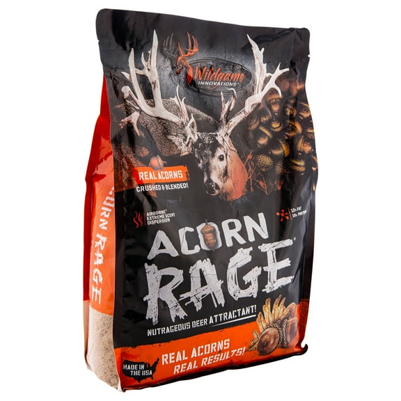 WILDGAME INNOVATIONS Acorn Rage 5lb Deer Attractant | Powerful Year-Round Long-Lasting Hunting Attractant | Nutritious Crushed Acorns & Roasted Soybean