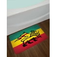 thumbnail image 2 of Rasta Bath Mat, Judah Lion with a Rastafari Flag King Jungle Reggae Theme Art Print, Non-Slip Plush Mat Bathroom Kitchen Laundry Room Decor, 29.5 X 17.5 Inches, Black Green Yellow and Red, Ambesonne, 2 of 2