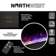 thumbnail image 4 of Northwest 54-Inch No Heat Wall-Mount Electric Fireplace with Remote (Black), 4 of 7