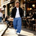 thumbnail image 6 of Leidass Men's Baggy Sweatpants Fleece Wide Leg Lounge Sweat Pants Drawstring Waist Jogging Pants with Pockets Blue 3XL, 6 of 7