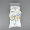 thumbnail image 1 of Psychedelic Duvet Cover Set, Confused Man Portrait Human Face with Large Hypnotic Eyes Trance Hand Drawn, Bedding Set with Shams and Fitted Sheet, 3 Sizes, by Ambesonne, 1 of 3