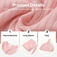 thumbnail image 3 of Actgleam Newborn Baby Boys Girls Pajamas with Hat Long Sleeve Button Solid Bodysuit Romper 2-Pack,3-6 Months, 3 of 8