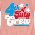 thumbnail image 3 of Instant Message - Fourth Of July Crew Retro Script - Toddler & Youth Girls Short Sleeve Graphic T-Shirt, 3 of 6
