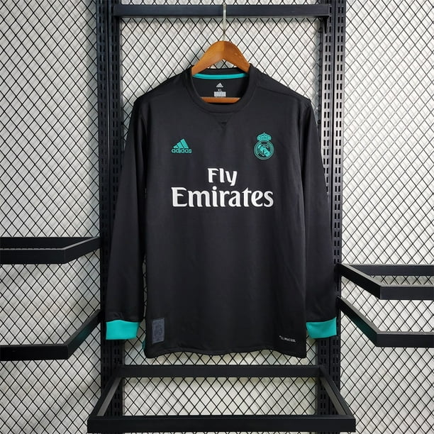 17/18 Real Madrid Local/Camiseta De Fútbol Visitante Blanco/Negro