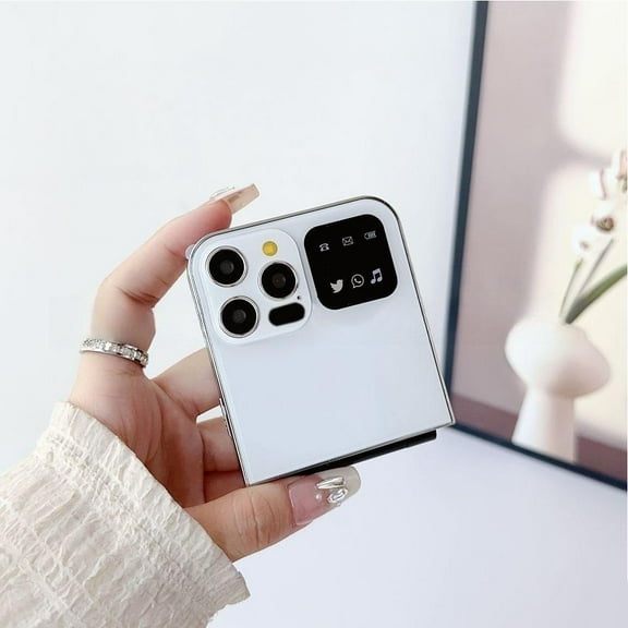 QHUDLV Mini Flip Phone,2.4‑Inch Dual SIM Foldable,Type‑C Charging Compact Mobile
