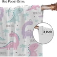 thumbnail image 5 of Kids Dinosaur Curtains for Boys Girls Bedroom Decor Cartoon Dino Colorful Cute Funny Animal Wildlife Printed Blackout Rod Pocket Window Drapes for Baby Nursery Playroom W42xL84in 2 Panels, 5 of 7