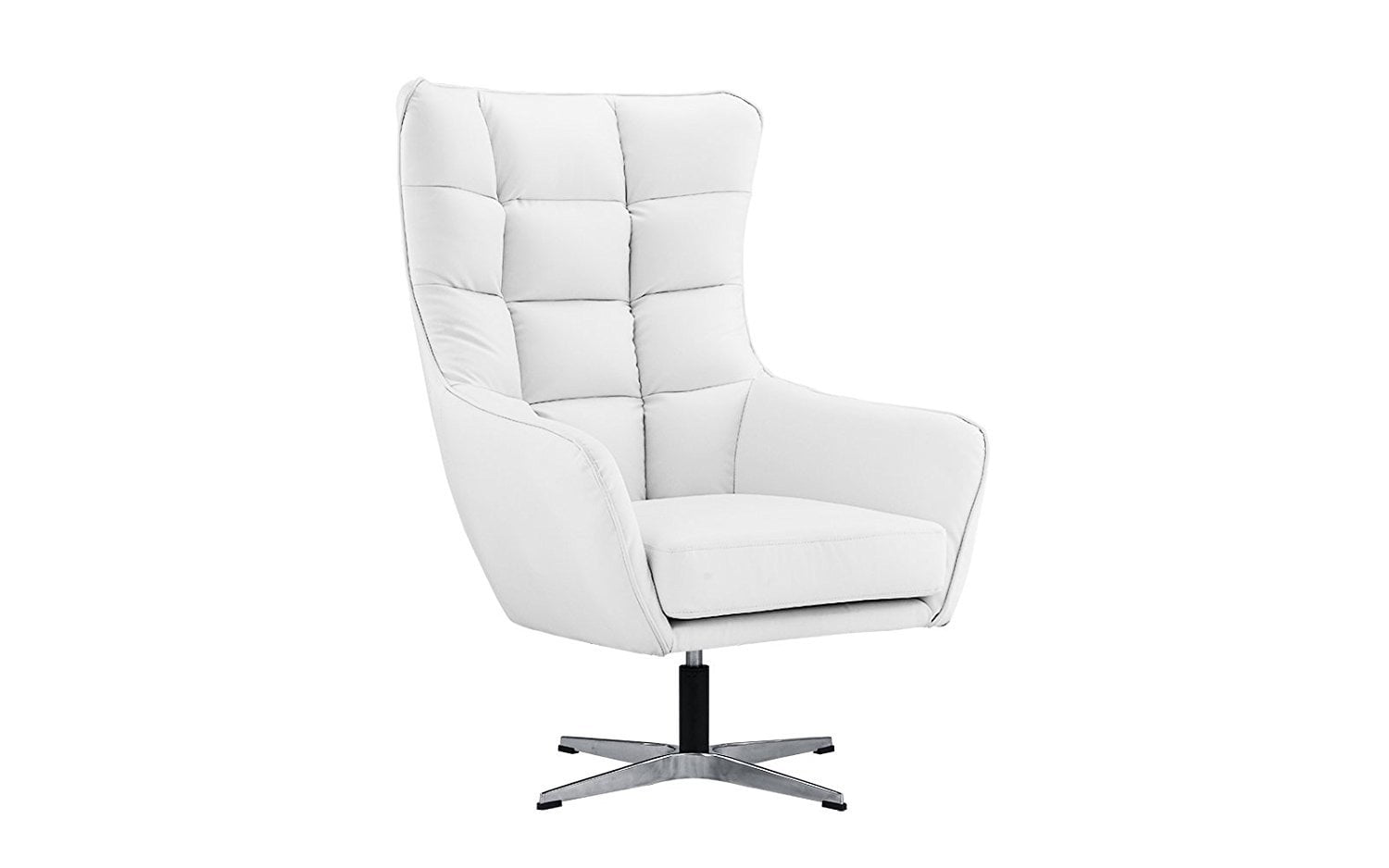 White Modern Swivel Living Room Chair