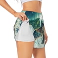 thumbnail image 3 of Lsque Watercolor Turtle1 Printed Women's Running Shorts with Liner Pockets,Elastic Quick Dry Workout Athletic Gym Yoga Shorts,Womens High Waist Shorts-Large, 3 of 9