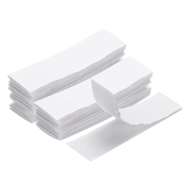 Uxcell 15set Cintas de Gancho y Bucle con Adhesivo 1"x4" Cinta de Gancho y Bucle de Doble Cara Autoadhesiva de Nailon, Blanca